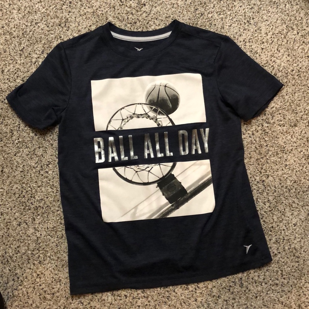 BOYS NAVY BLUE BASKETBALL TEE